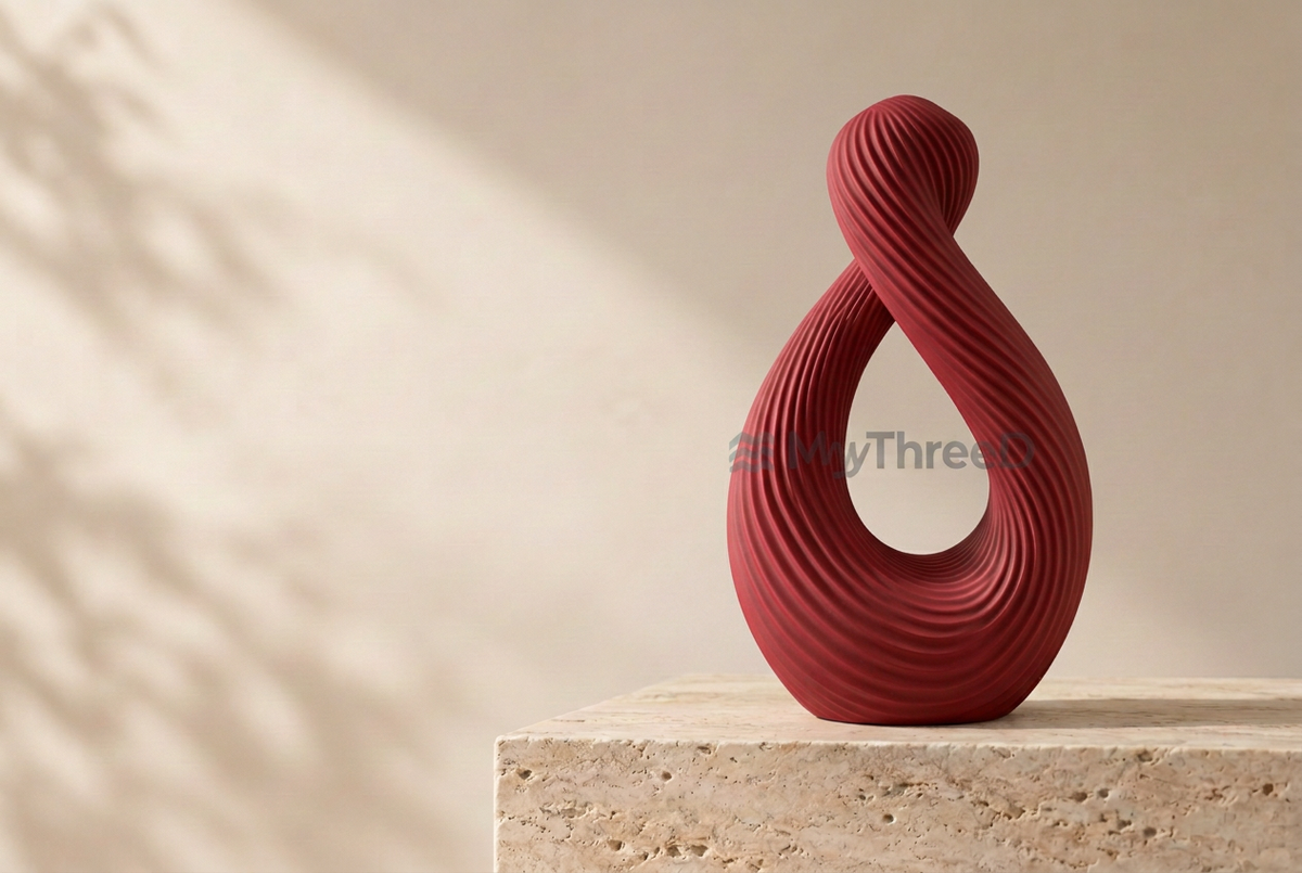 Vaso Loop rosso rubino con filigrana MyThreeD