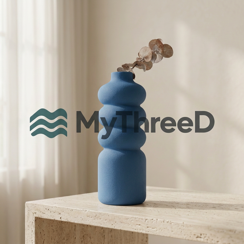 Vaso MyThreeD blu matte con filigrana