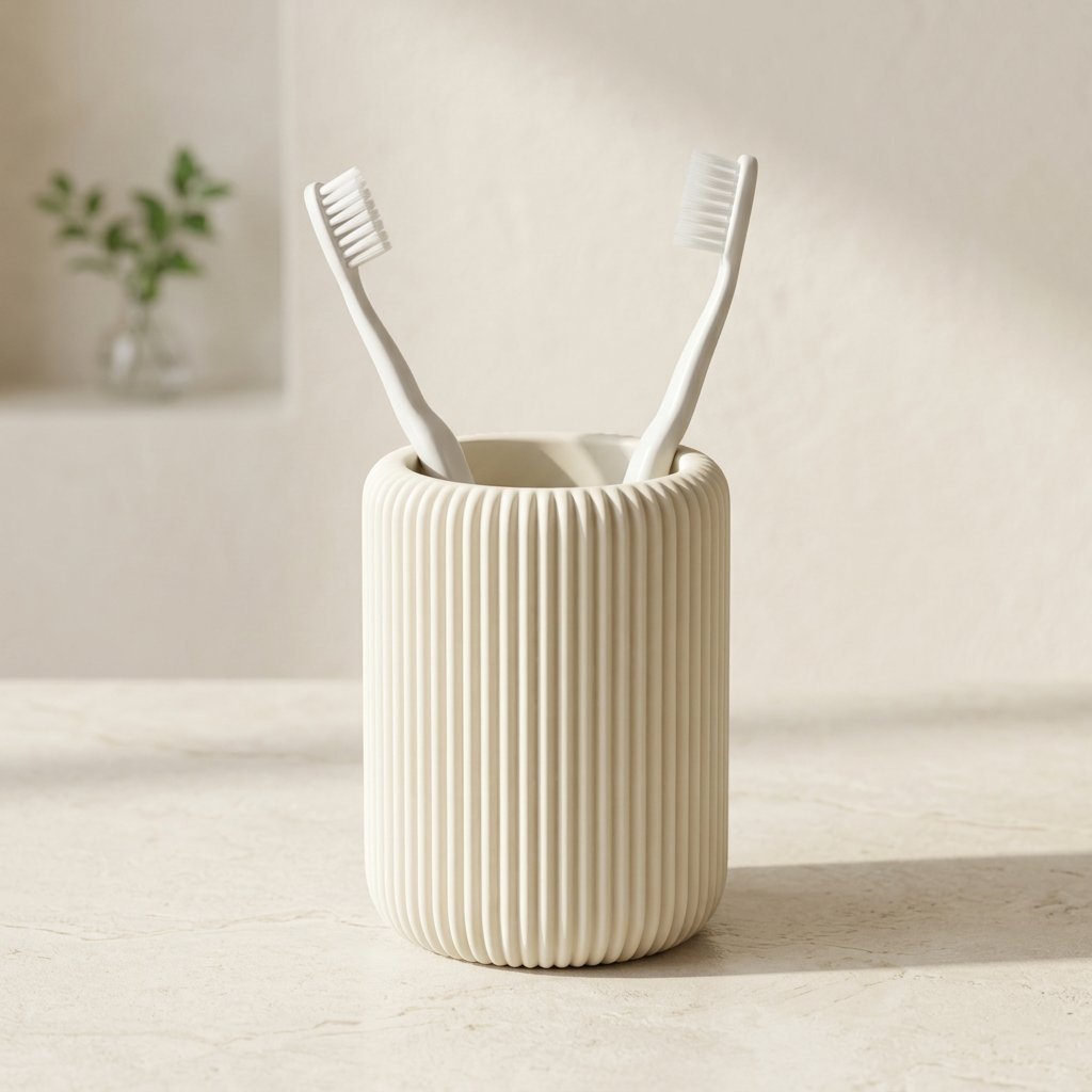 Portaspazzolini bianco avorio